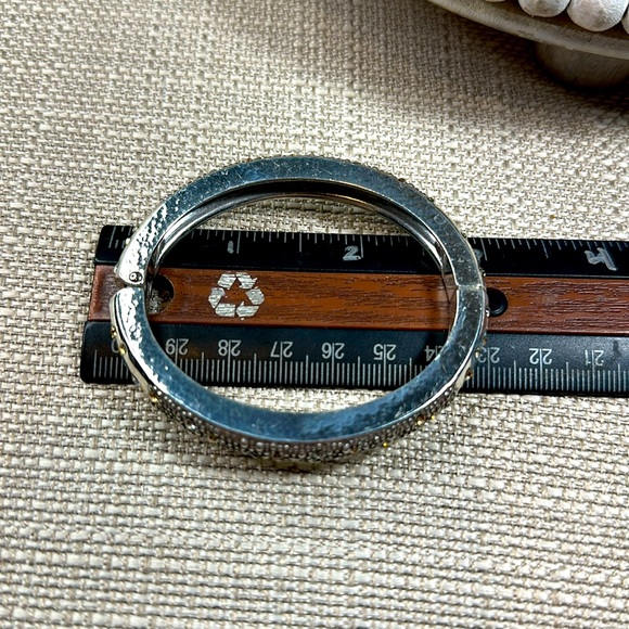 Brighton collectibles Bangle Bracelet silver hinged Swarovski crystals - Picture 6 of 8